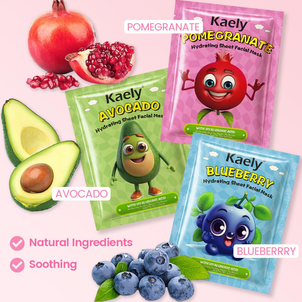 Kaely Fruit Face Masks - Kids Spa Day Kit -2 Kaely Fruit Face Masks - Kids Spa Day Kit -2