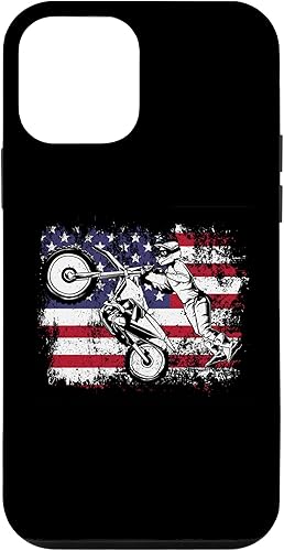 iPhone 12 mini Dirt Bike USA Flag Vintage Motocross American Flag Enduro Case