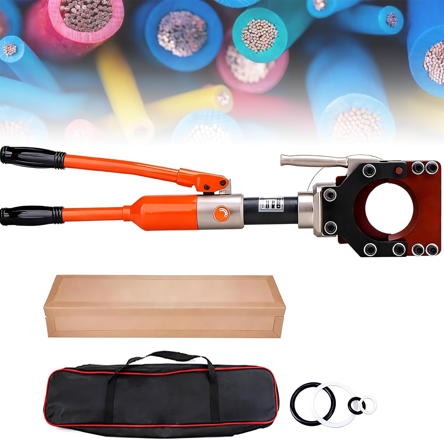 Cortador de cables hidráulico con válvula de seguridad para corte de cables blindados y Cu/Al de alta resistencia