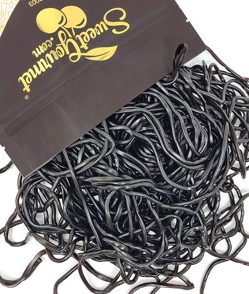 SweetGourmet Black Licorice Laces Dutch Candy Shoelaces 1 Pound Grocery