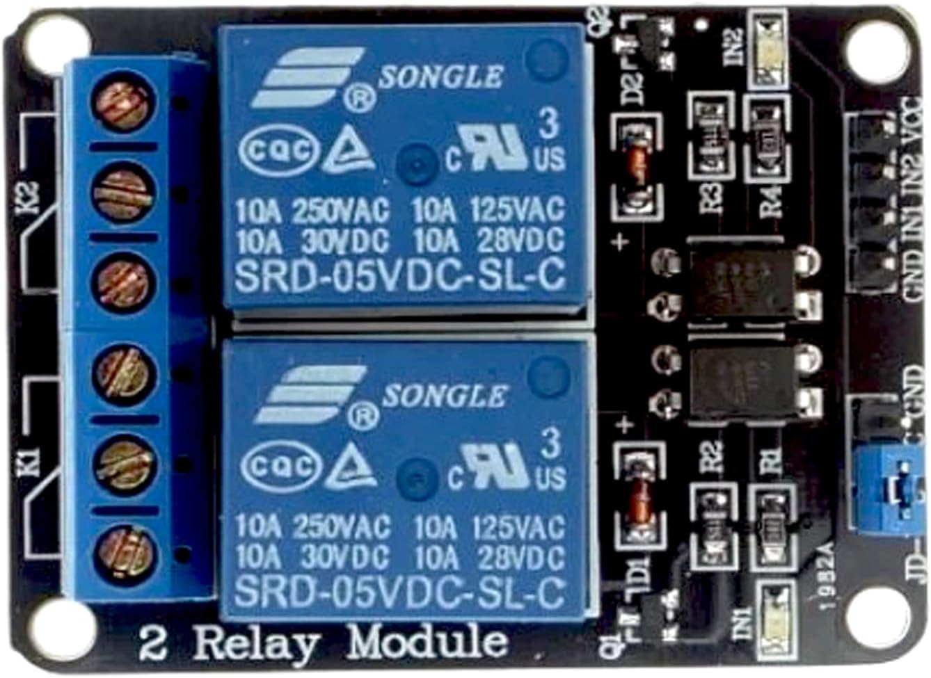 5V Dual channel/2 channel relay module-5V/10A : Amazon.in: Industrial ...