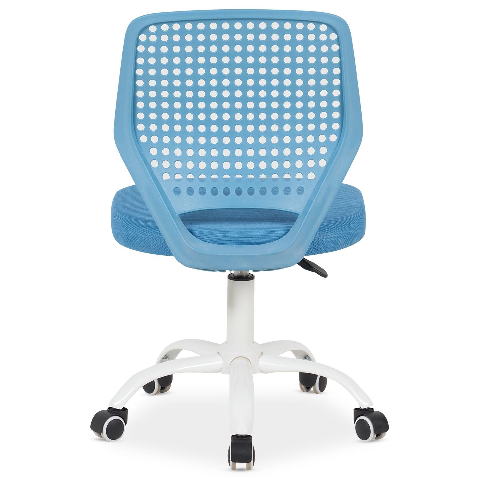 IDIMEX Schreibtischstuhl Jade höhenverstellbar, Blau – ergonomischer Bürostuhl für Kinder, atmungsaktiver Mesh-Bezug, Rückenlehne aus Kunststoff, 5-Stern-Fußkreuz aus Metall