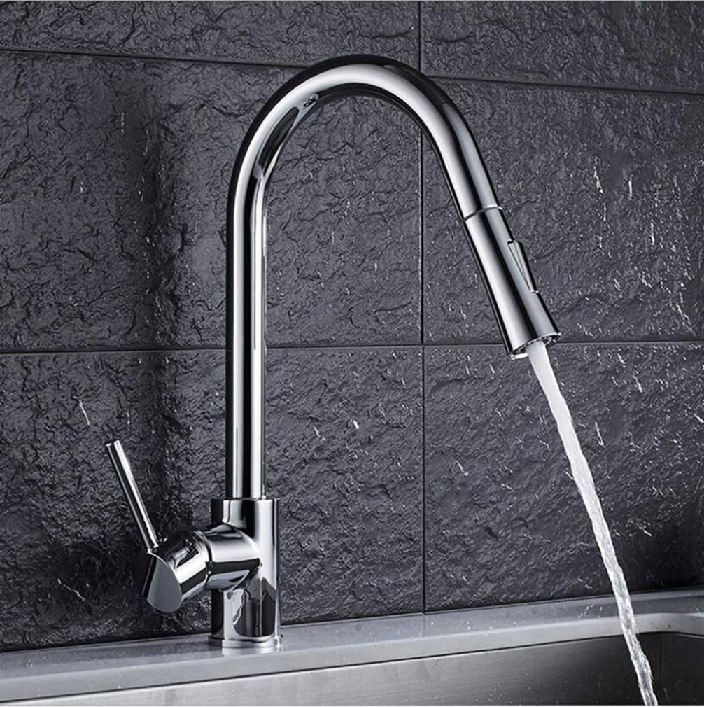 ZYCHSJXA Pull Out Kitchen Faucet Gold∕Chrome∕Nickel∕ Sink Mixer Tap 360 Degree Rotation Taps Tap,A