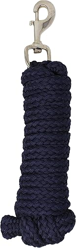CHALLENGER Caballo 8' Redondo Trenzado Nylon Azul Marino 3/4" Cuerda de plomo Negro Niquelado 605SE03NV Negro -,marino,Rojo -,Azul Real,Turquesa