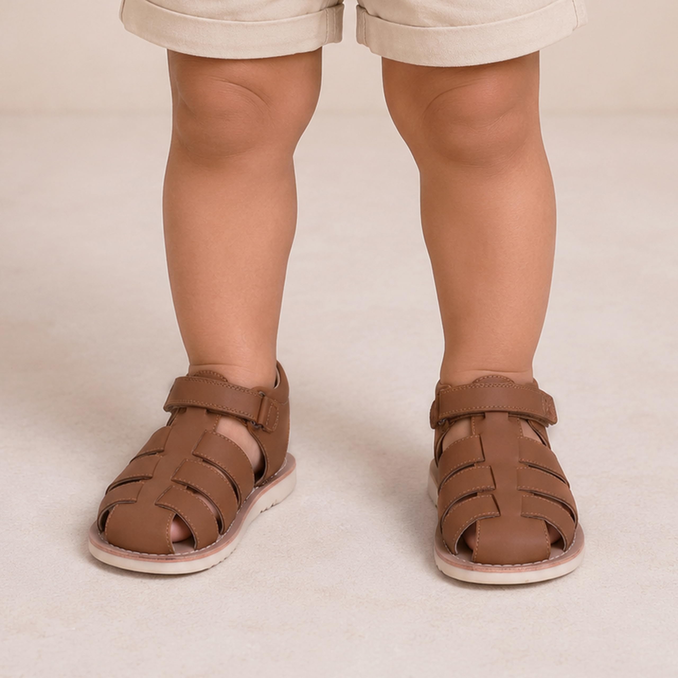 Gusti Leder Sandale Raban - Kinder Sandale mit Klettverschluss und gepolsterter Ferse