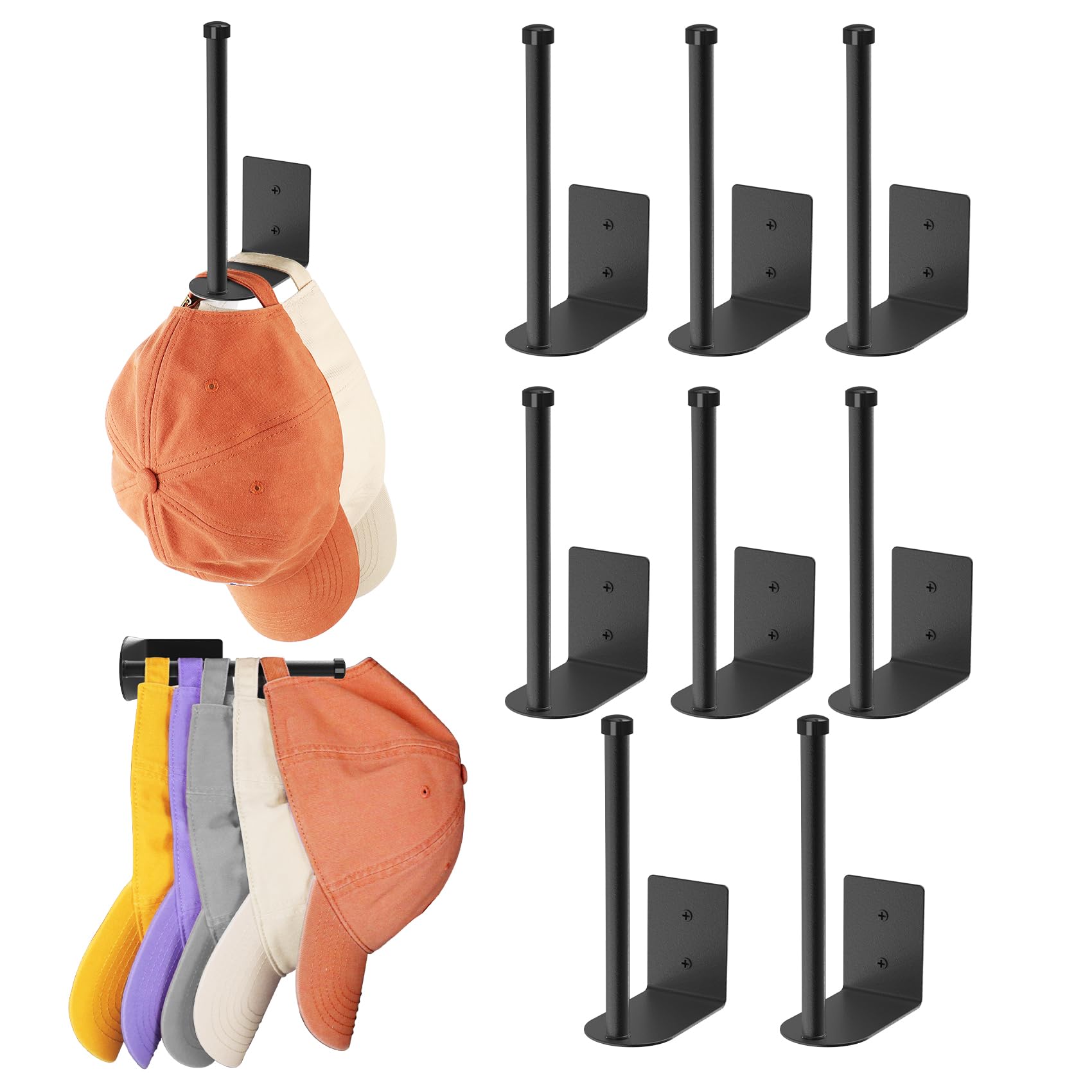 Amazon.com: Durmmur 8 Pack Hat Racks for Baseball Caps, Stainless Steel ...