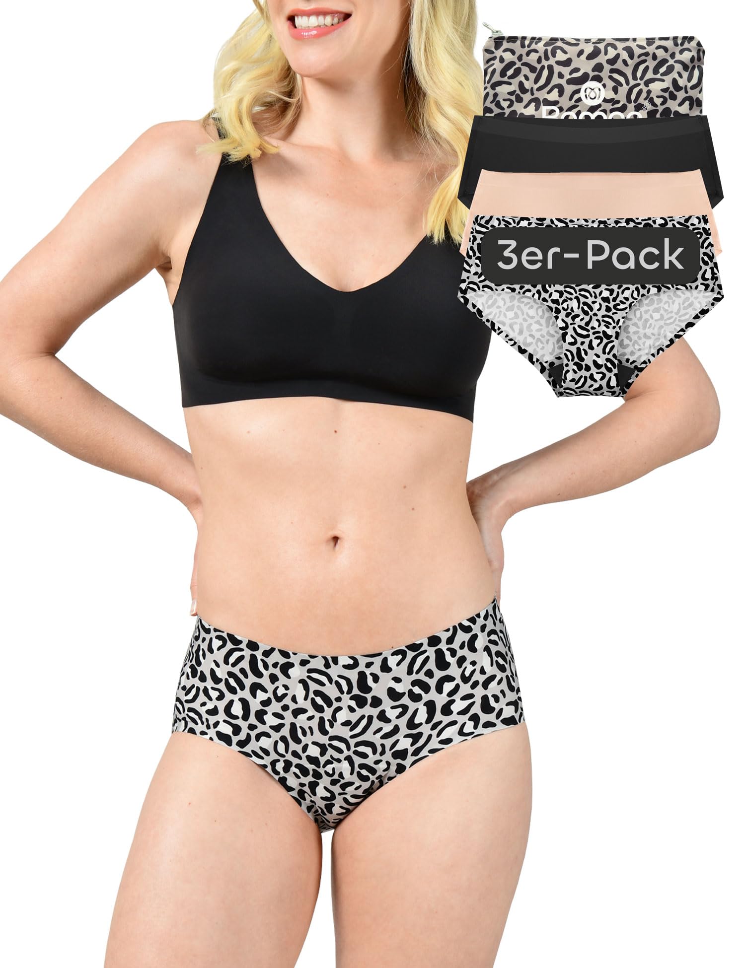 BeMee Nahtlose Perioden-Unterwäsche für Sport und diskreten Schutz I Seamless Hipster I Menstruationsslip aus Oeko-Tex® zertifiziertem Nylon (Größe XS bis XXL)