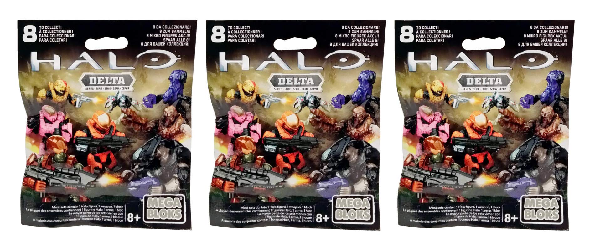 Mega Bloks Halo Delta Series Surprise Blind Bag Mystery Packs (3 Packs)