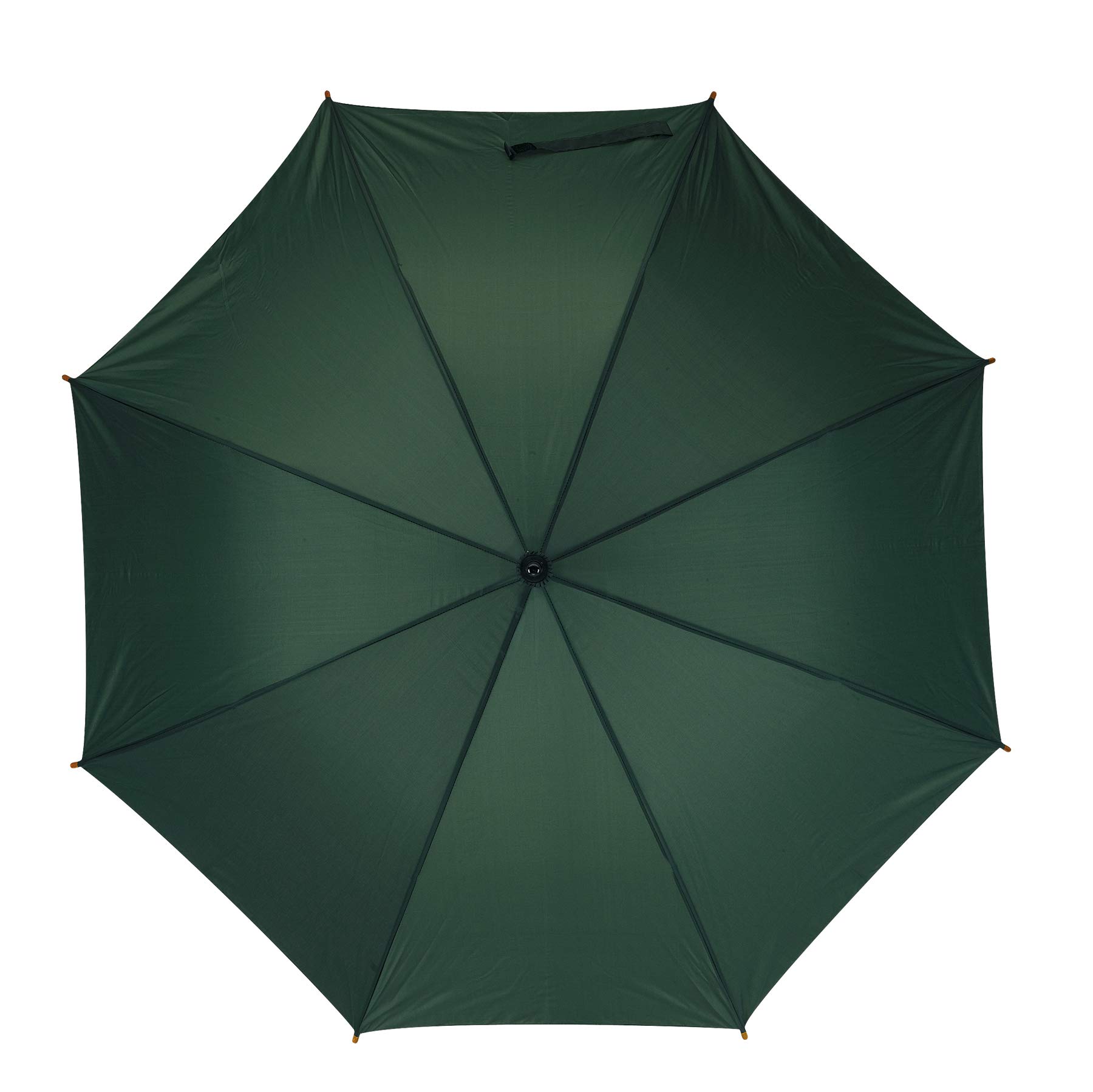 noTrash2003 Ombrello automatico in legno, con gancio rotondo curvo, manico in legno, diametro 103 cm, verde scuro, 103 cm