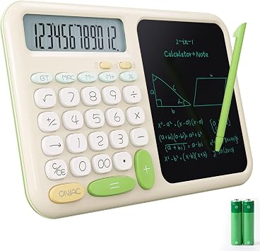 Desk Basic Calculator with Notepad for School GUYUCOM Cute Simple Big Button Standard Kawaii Calculator for Desk Back to School Supplies Non Scientific Calculator Green Basic Calculators for Students