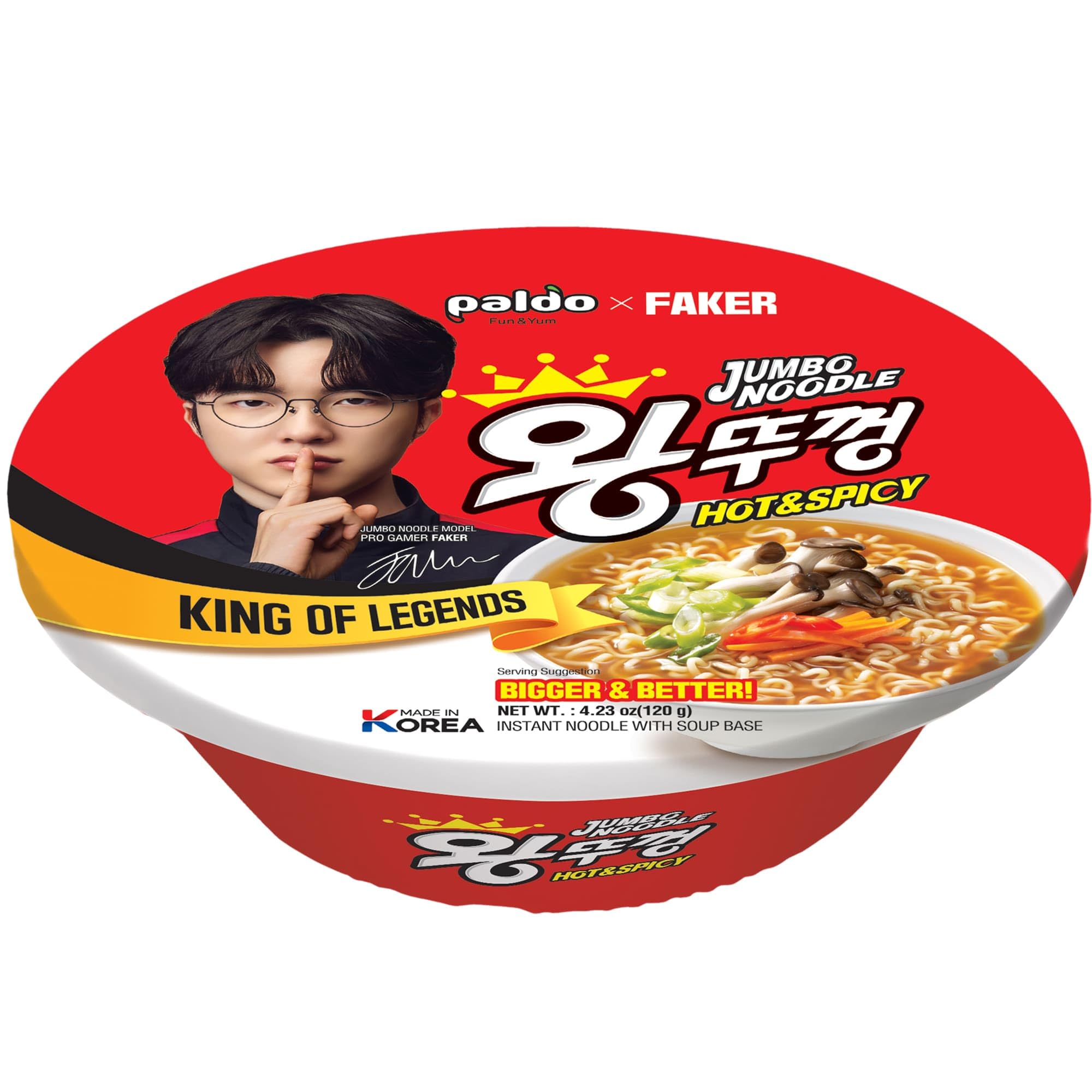 Amazon.com: Paldo Fun & Yum x Faker Wang Ddukgeun Cup Noodles