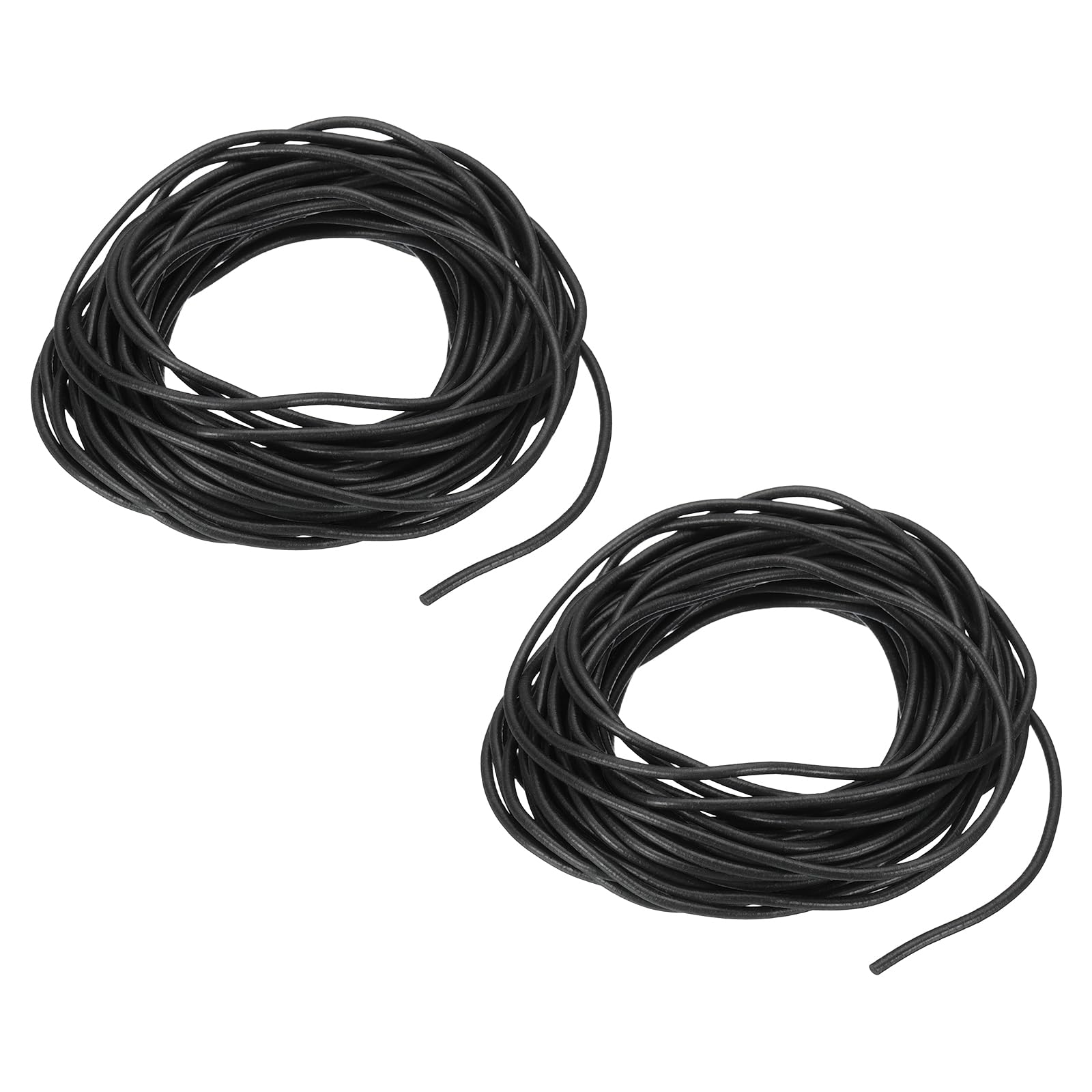 PATIKIL Silicone Foam Seal Strip 1.8mm Dia 7.5 M(24.6 Ft) Long, 2 Pcs Round High Density Solid Sponge Rubber Weather Seal Strip for DIY Warehouse Concrete Joints Wall Cracks, Black