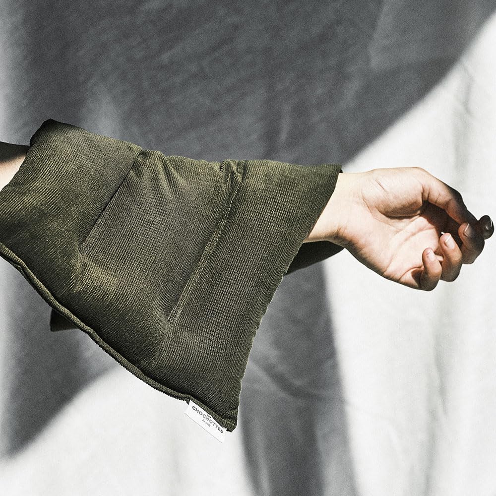 Coussin Emplâtre Chauffant La Lombaire en graines de lin - Bouillotte velours pour micro-ondes - Compresse chaud/froid - Soulage douleurs, lumbago, dos, épaules, règle - Fabriqué en France - 38x28 cm