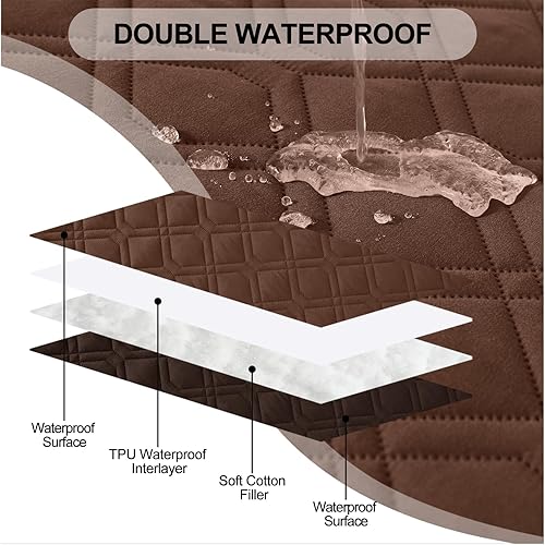 Miniatura 2 de Smiry Funda impermeable para cama de mascota, suave y lavable, para cama, sofá, reversible, perros pequeños, medianos, grandes, gatos, diseño