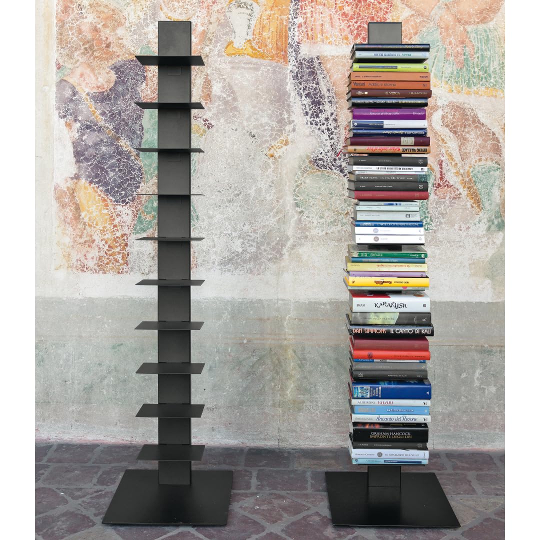 ZStyle BBB ITALIA Libreria SAPIENS a colonna verticale scaffale autoportante con ripiani (97 cm, Bianco)