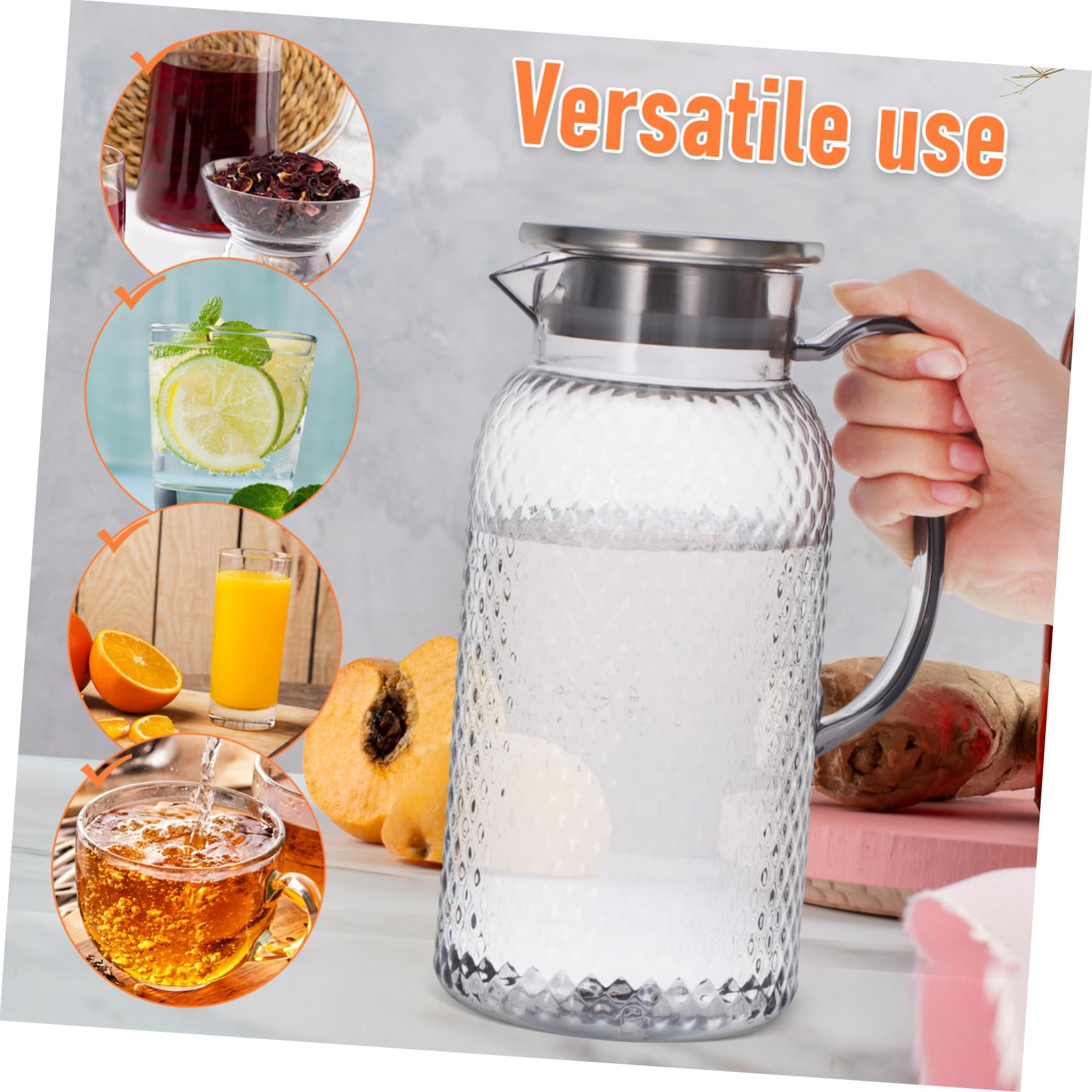Jarras de Plástico para Bebidas 2 Piezas 1,8 L, Diseño Moderno