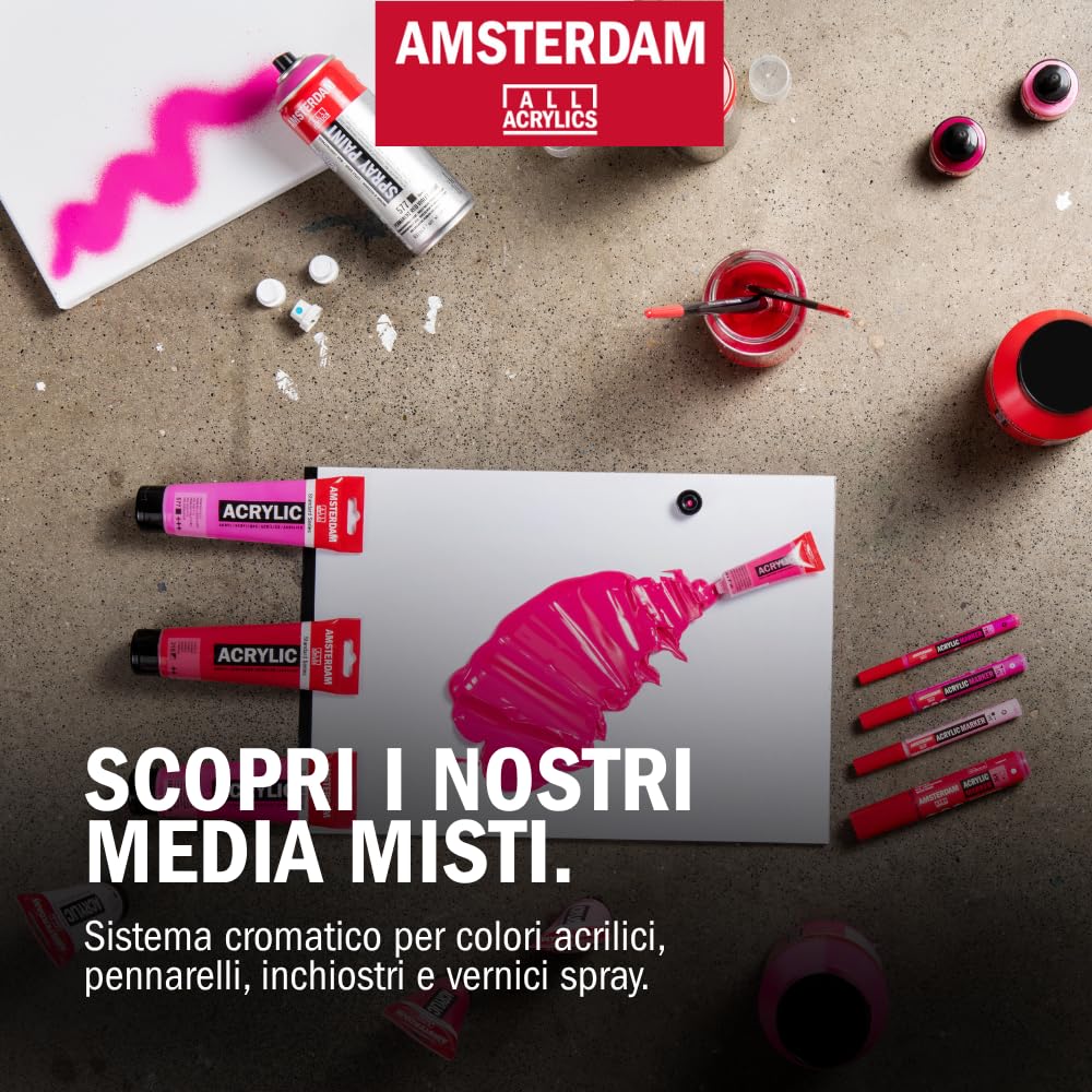 Amsterdam Standard Series Pittura Acrilica Colori Soft Set, 24 x 20 ml - Palette pastello, pigmenti resistenti alla luce, a base d'acqua inodore, adatto a varie superfici, confezione 100% riciclabile