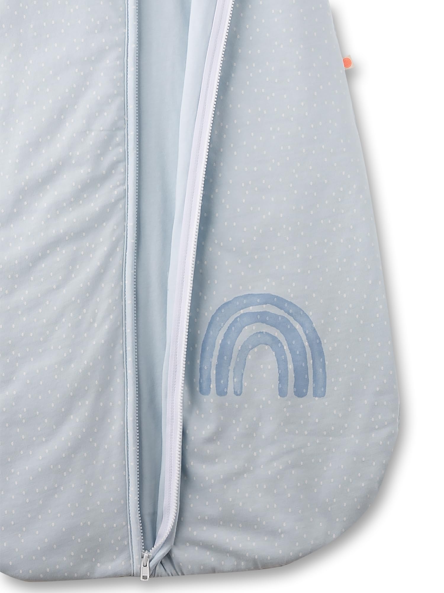 Sanetta Baby-Schlafsack Blau | Praktischer und bequemer Unisex-Schlafsack aus Bio-Baumwolle. Baby-Schlafsack mit Reißverschluss und Regenbogen-Print | Baby Sleeping Bag