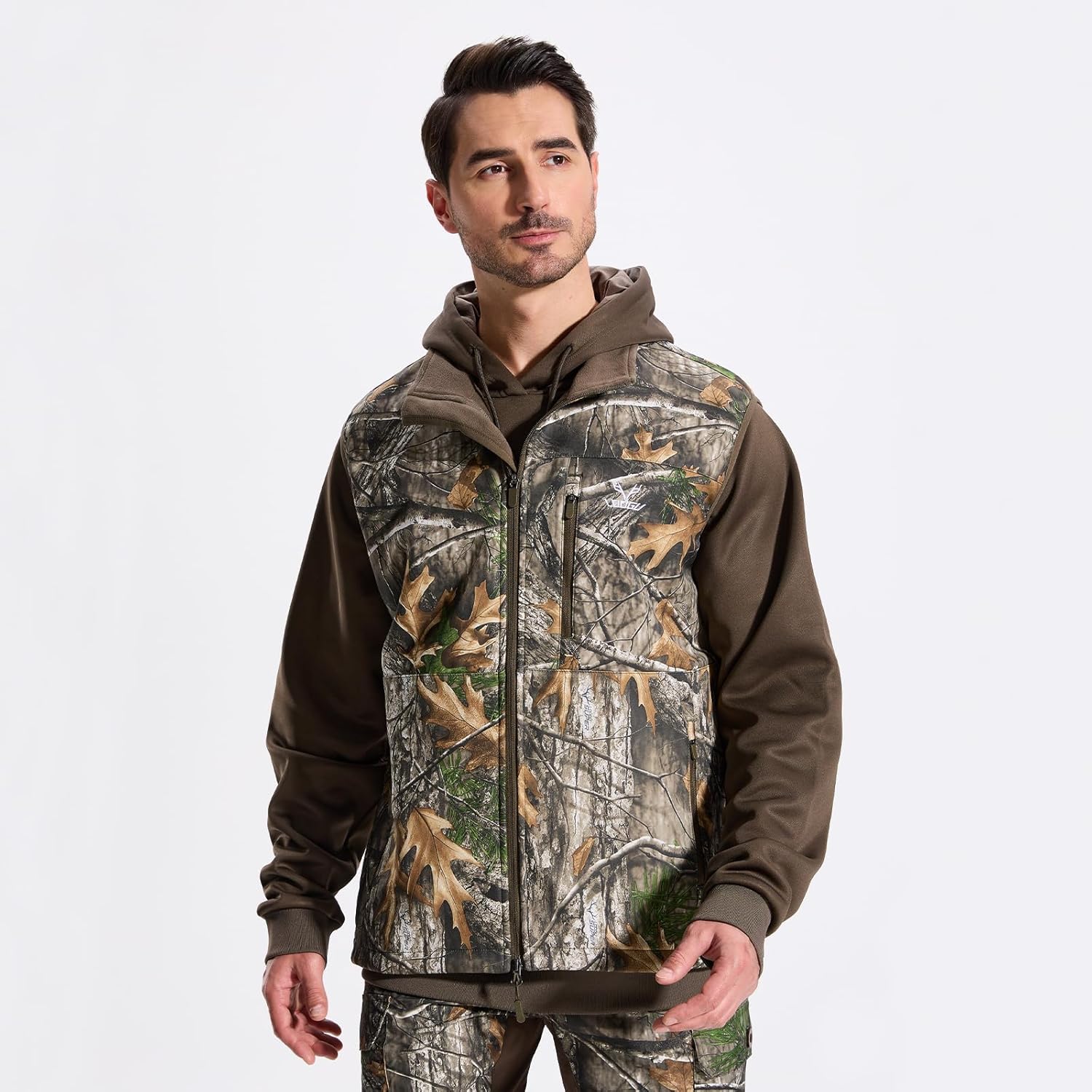 LOOGU Mens Camo Hunting Vest Fleece Lined Water Resistant Outdoor Fishing Outwear - Image 8
