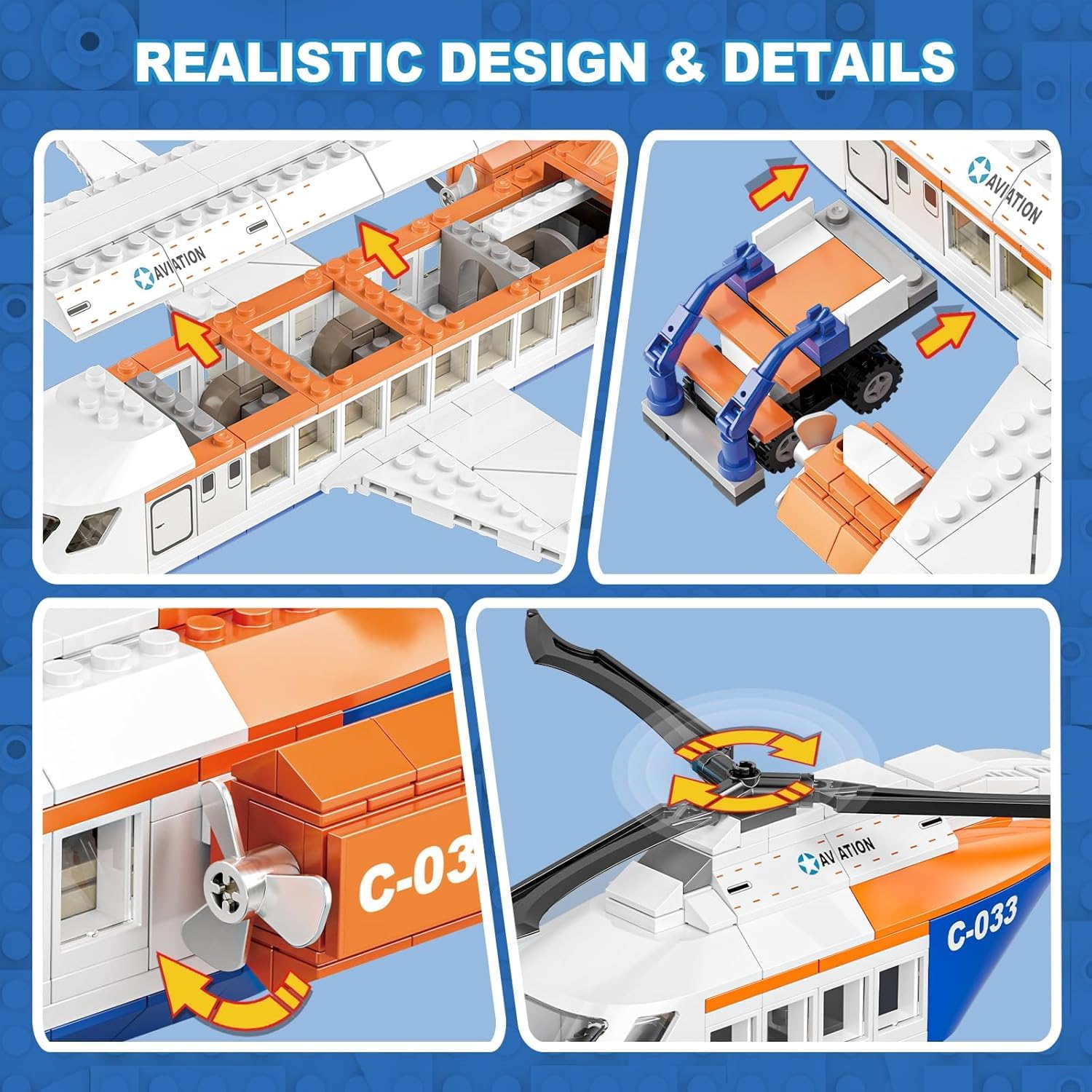 City Passenger Airplane Set, 3 IN 1 Stem Projrct Airport Plane