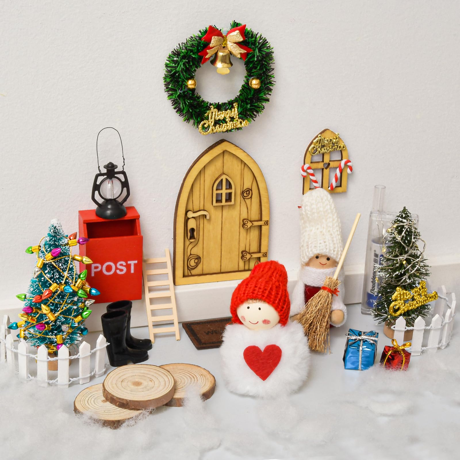 Produktbild von Owlfun Wichtel Zubehör Weihnachten,Ställe Rentier Wichtel Set