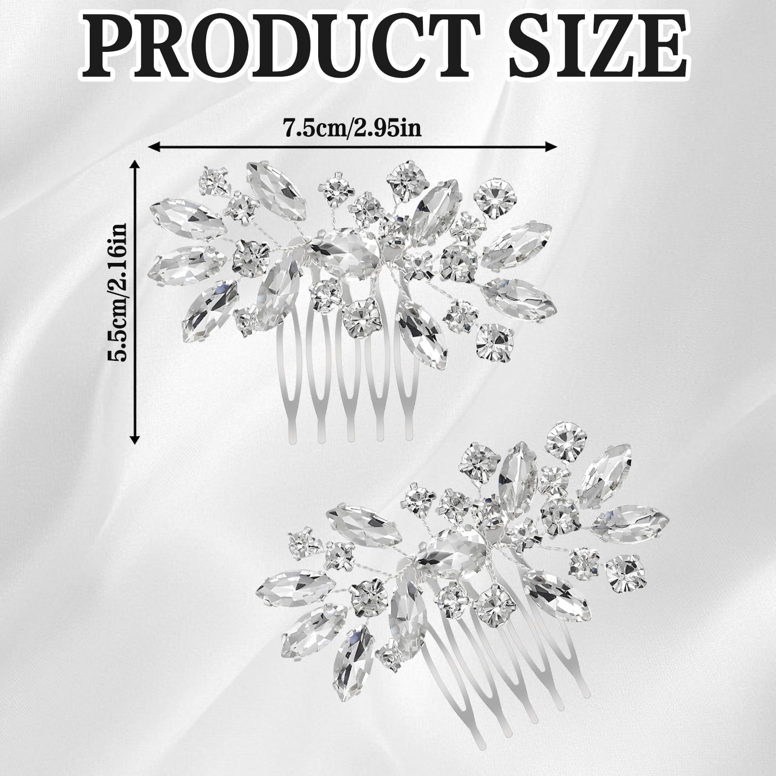 2 pezzi copricapo da sposa in strass argento, accessori per capelli da sposa per donne, fermagli lucidi per la sposa, decorazioni per forcine di cristallo per matrimoni, forniture per cerimonie