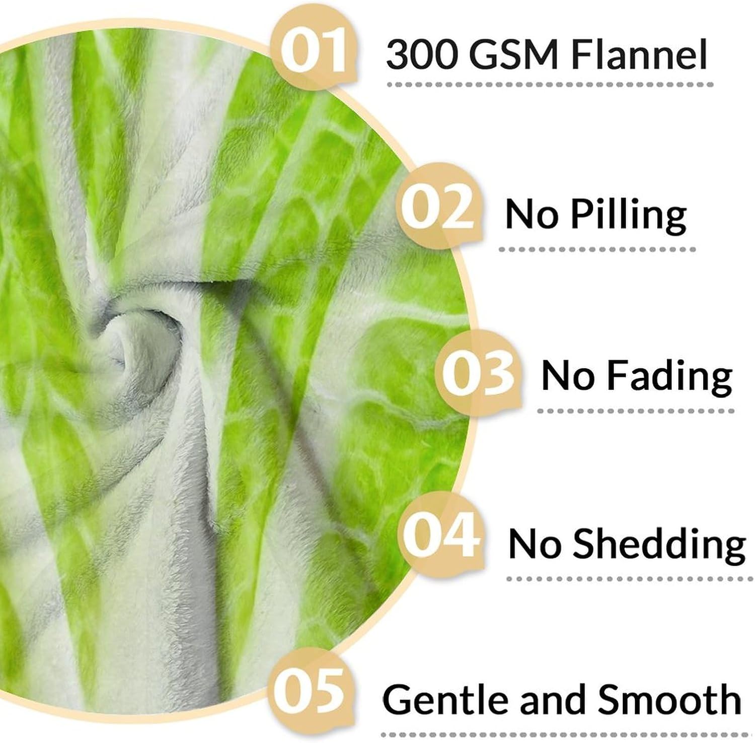 Cabbage Blanket - 60 x 80 inches Cute Green Vegetable Throw Blankets - Cozy Flannel Vegan Gift for Girls, Adults