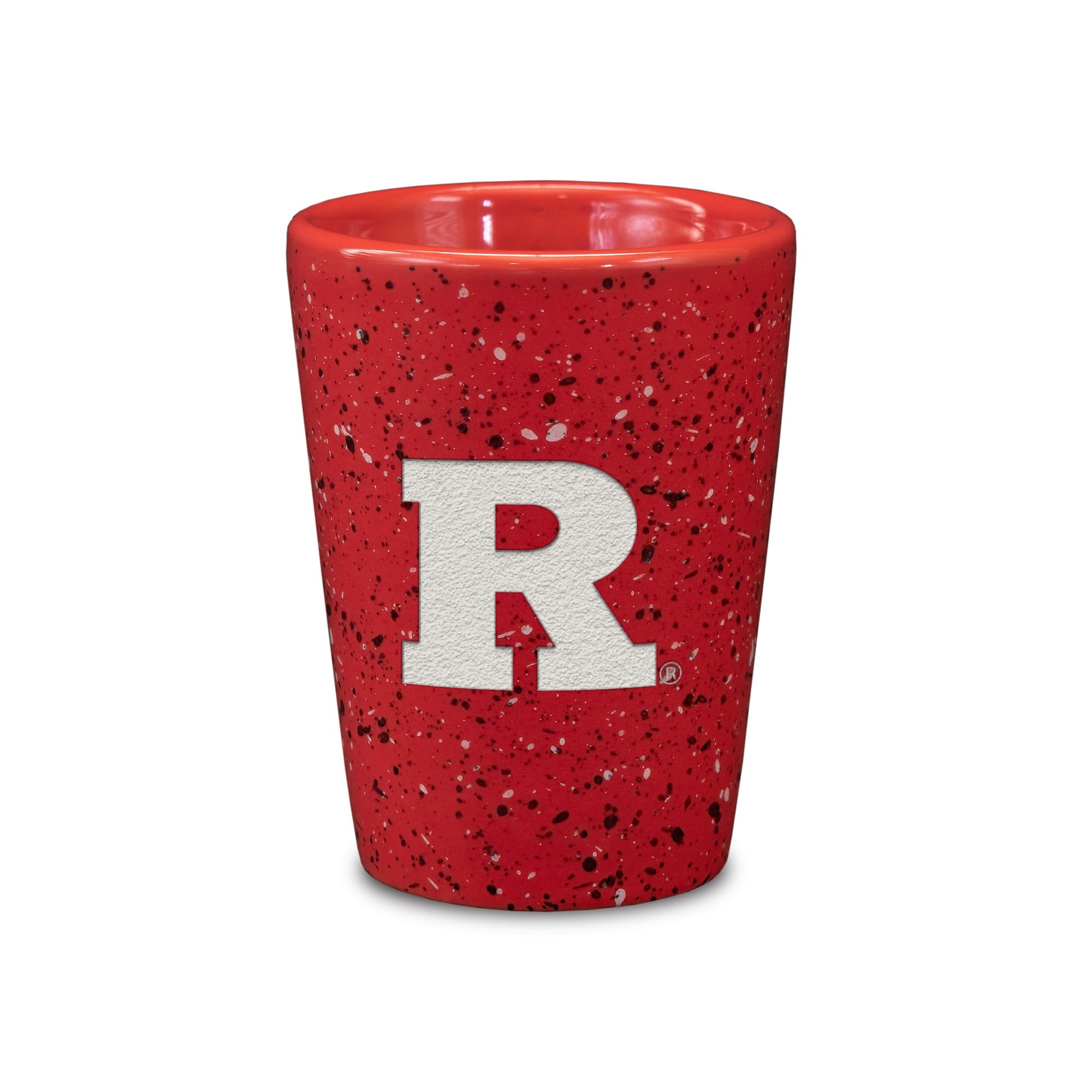 Rico Industries NCAA Primary OR Wordmark Logo 2oz Ceramic Shot Glass for Fans, Laser Engraved In Team Color Single Shot Glass