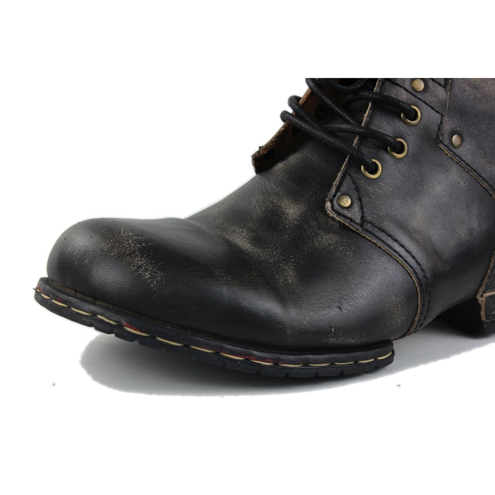 OSSTONE Mężczyźni Buty Zimowe Prawdziwa Skóra do Kostki Bojowe Kamuflaż Chukka Boots OS-6015-1-B-R