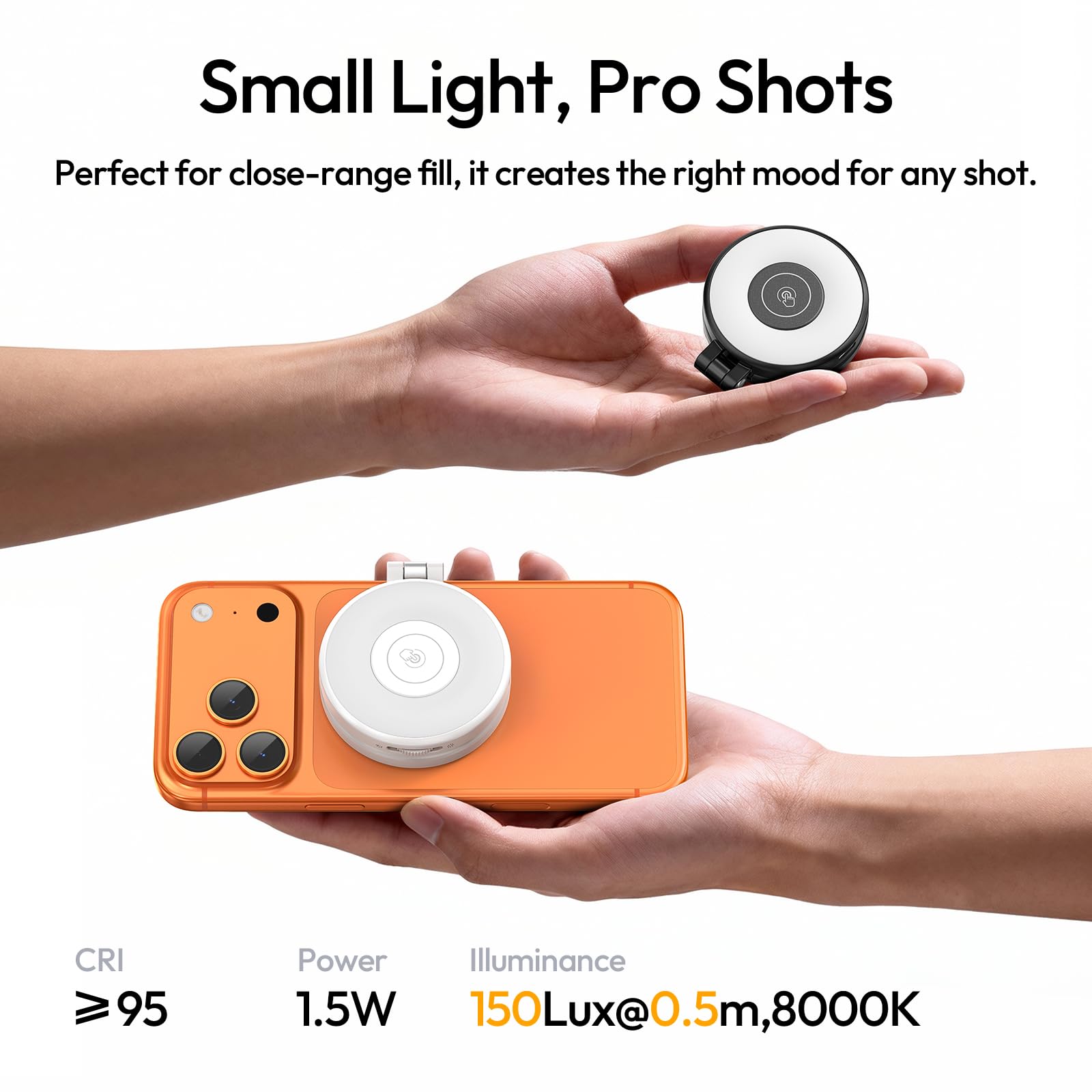 ULANZI LM21 Luz Magnética para Selfie, Anillo de Luz para iPhone, Luz de Relleno para Móvil con 3 Temperaturas de Color (2500 K-8500 K), Videollamada, Conferencia y Fotografía
