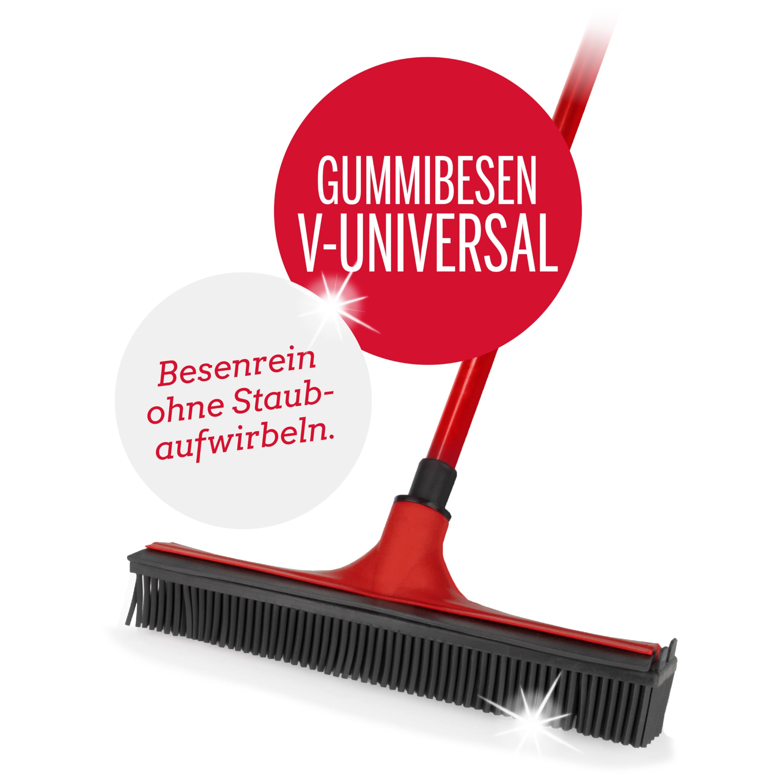 winwinCLEAN® V-Besen mit ausziehbarem Teleskopstiel I Vielseitiger Kehrbesen & Zimmerbesen für Glatte Böden, Teppiche, Werkstatt & Terrasse | Effektive Schmutzentfernung Dank hocheffektiven V-Borsten