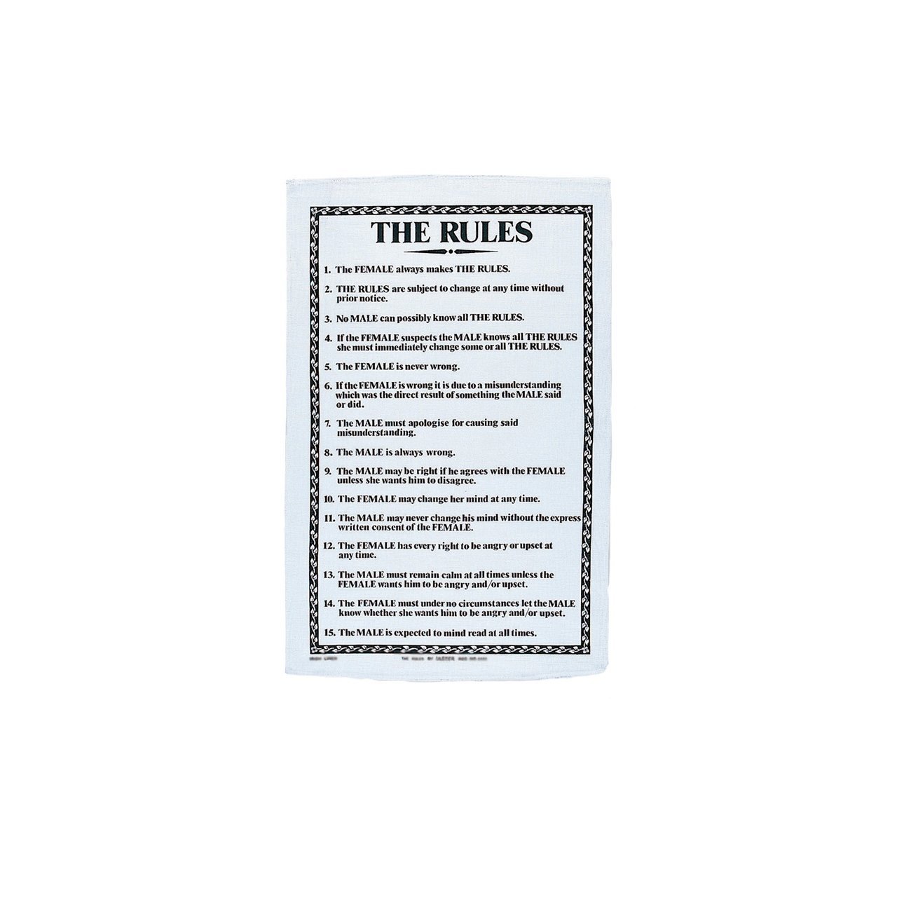 Ulster Weavers White The Rules Linen Tea Towel