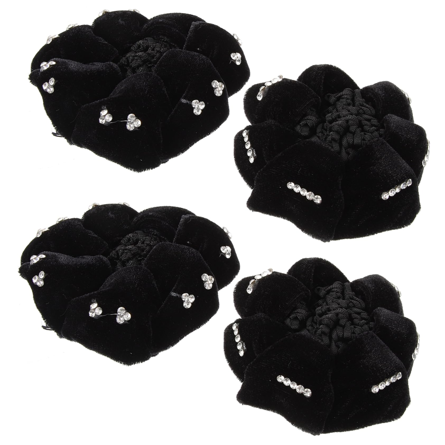 FRCOLOR 16 Pièces filet à cheveux guirlande de cheveux rose pailletée filets à cheveux noirs pour chignons barrettes pour cheveux épais filet à cheveux de ballet filet à cheveux femme