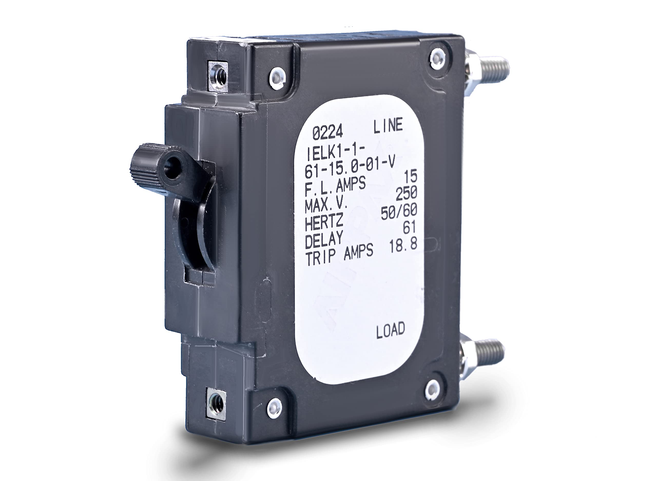 Airpax 15A @ 250Vac Magnetic Circuit Breaker P/N: LELK1-1-61-15.0-01-V