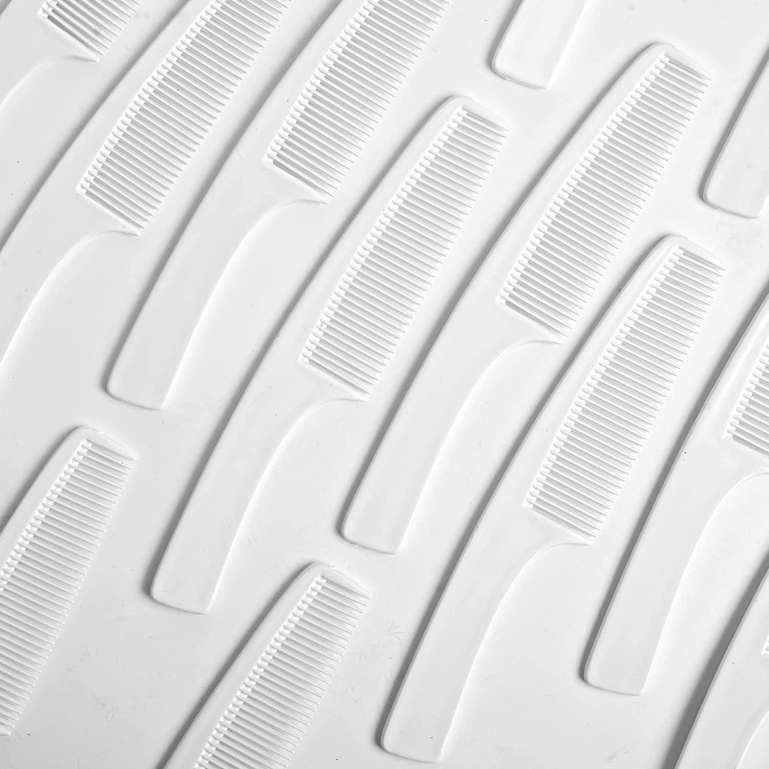 Flemingo_Hair Comb for Hotel-(100 pcs) 7"POLY-PACKED_Disposable Pocket Plastic Combs (WHITE & BLACK) Hotels Guest Amenity_Salons_Guest Amenities_Travel Hair Comb_Spa (PACK OF 100, WHITE)
