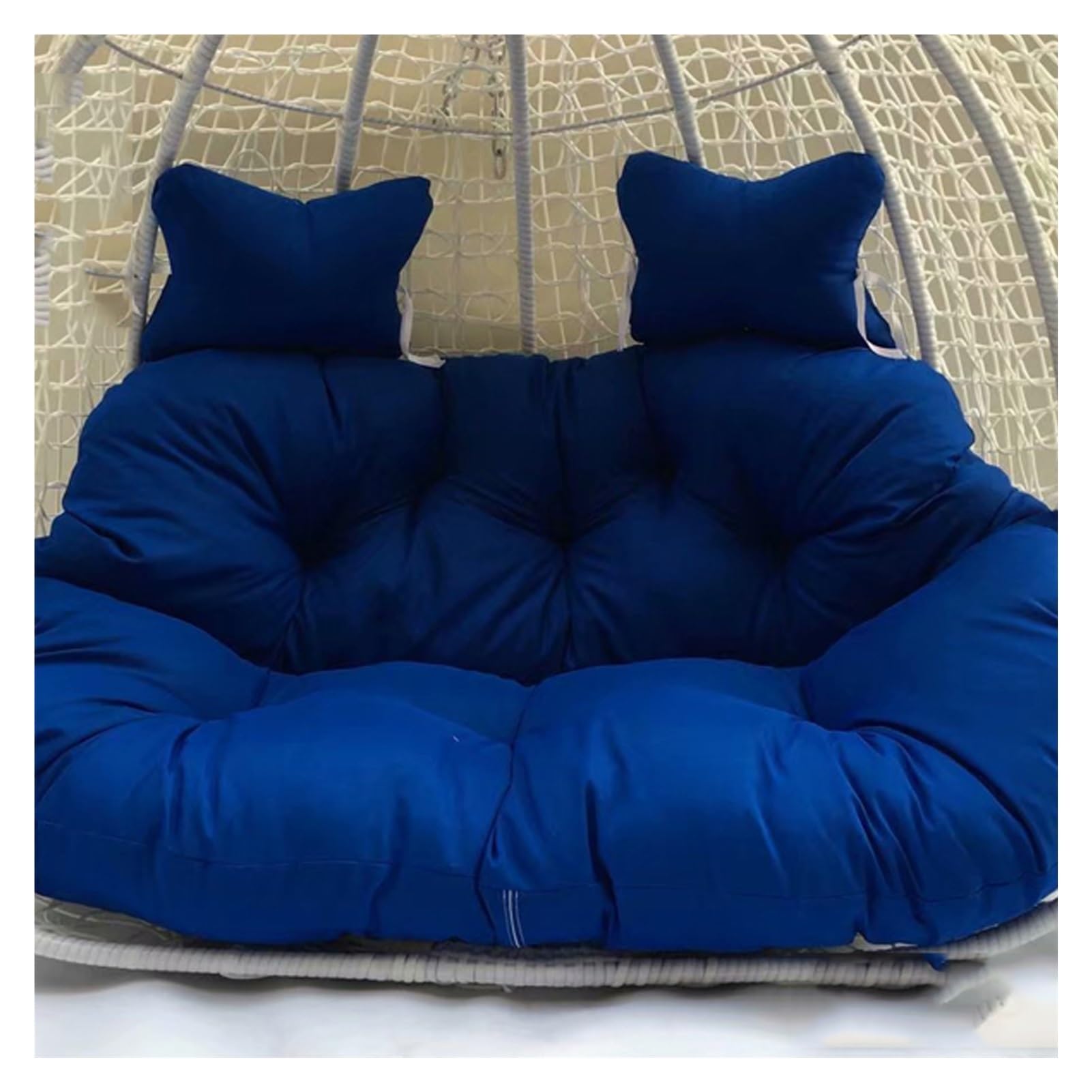 Meiiron Egg Chair Swing Cushion for 2 Persons, 2 Person Hanging Egg Chair Cushion with 2 Pillows, Hammock Chair Replacement Cushion with Filling Cotton for Garden Patio Outdoor(Color 8)