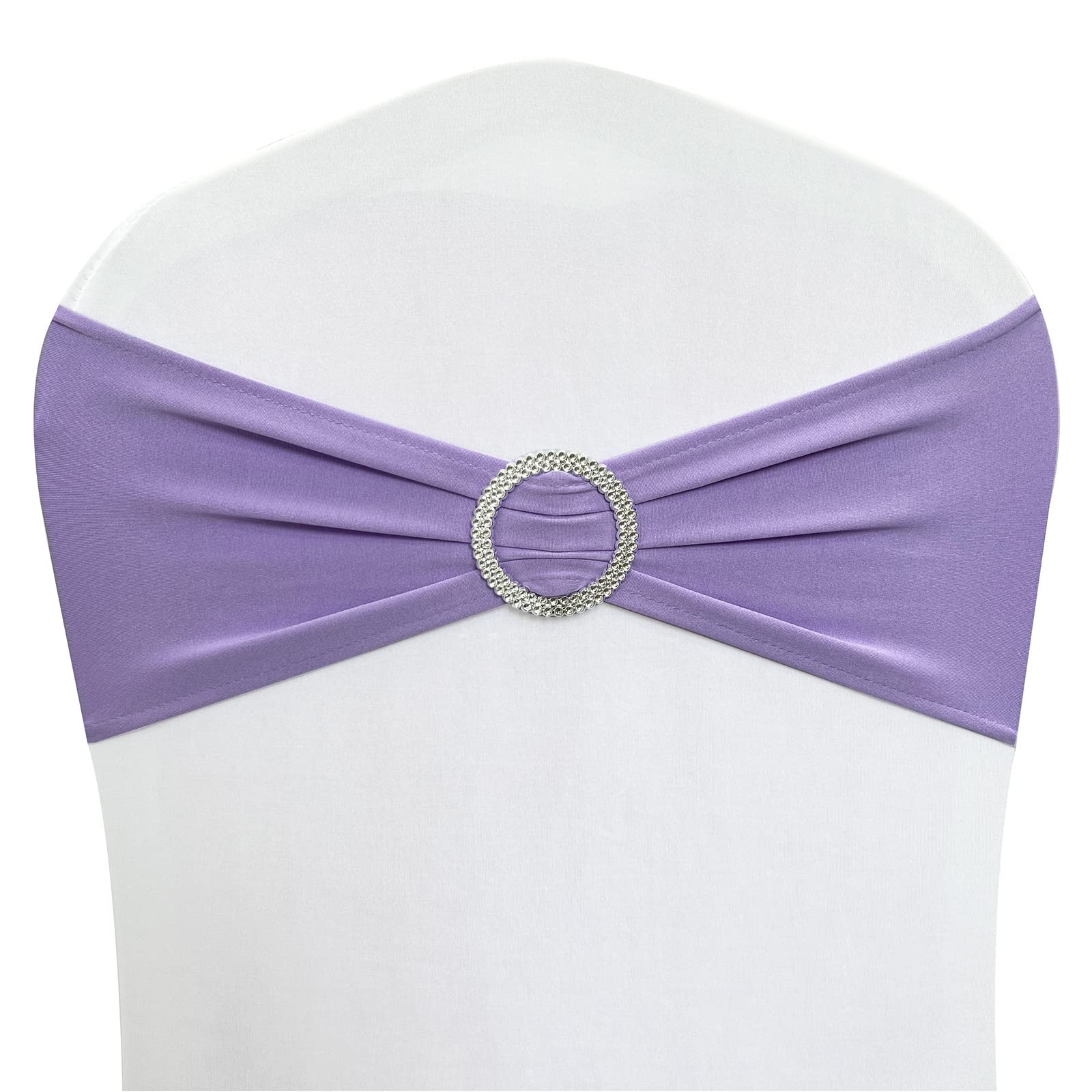 Spandex Chair Sashes Bands, Lavender, 30PCS
