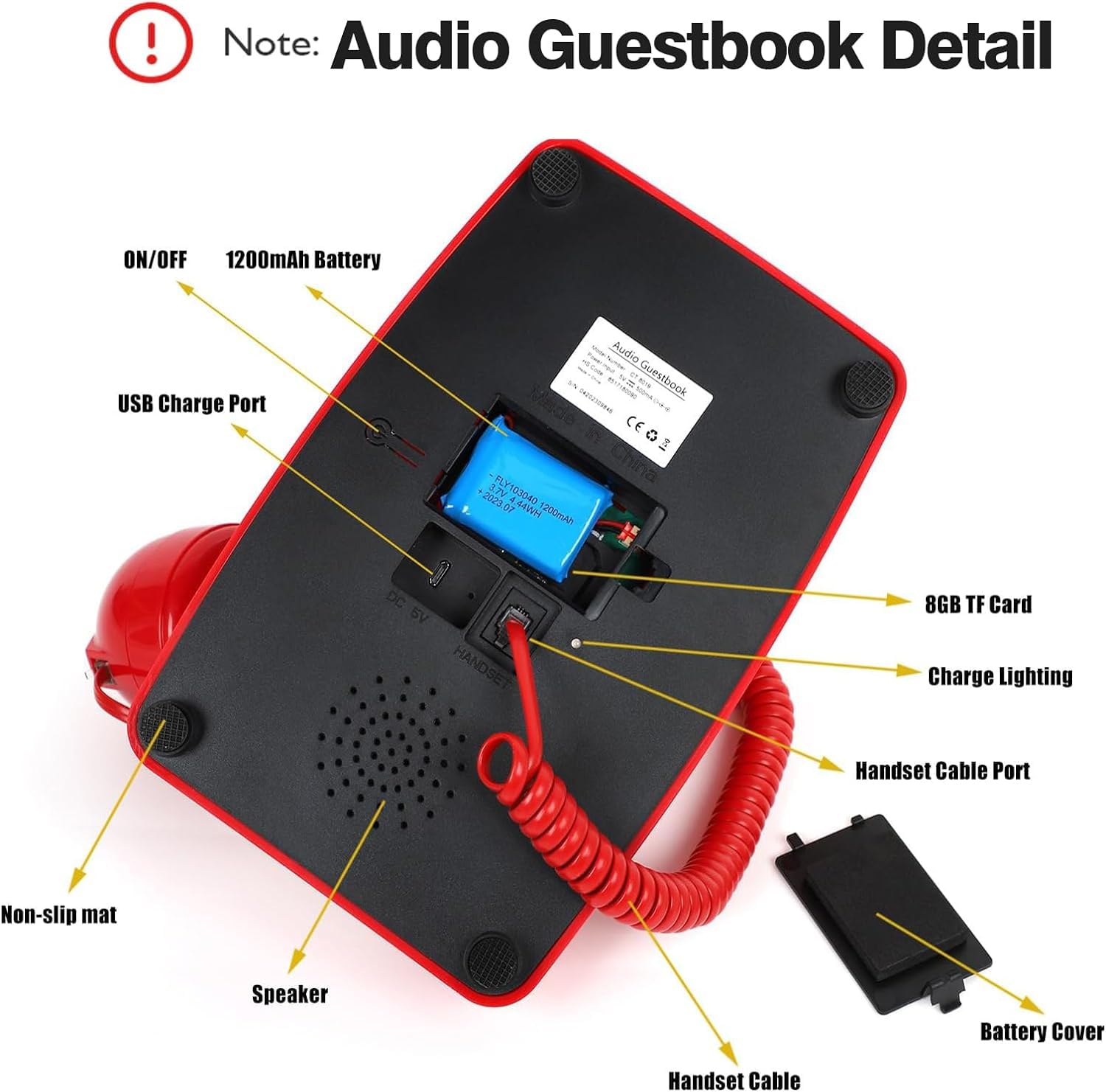 Libro degli ospiti audio per matrimoni, telefono per registro audio degli ospiti, registra messaggi audio personalizzati, libro degli ospiti classico in stile retrò, per feste, compleanni e