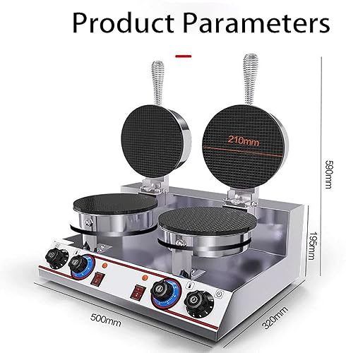 Miniatura 8 de LKJHSDFG Máquina comercial para hacer gofres de cono de helado de 1200 W eléctrica antiadherente rollo de huevo para panadería, rollo de gofres para