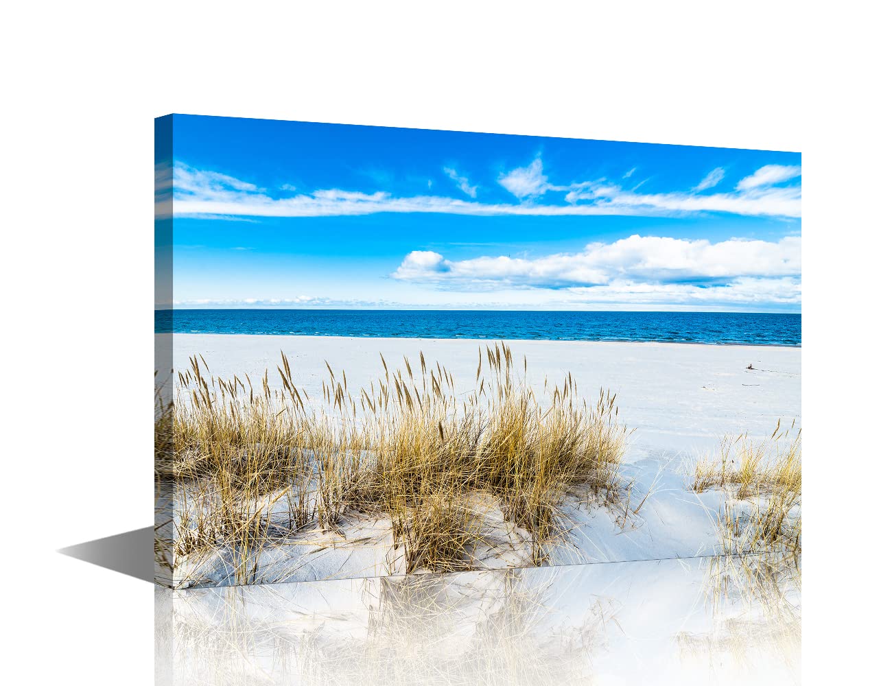Canvas Prints Wall Art Beach Sunset Ocean Waves Seagulls Nature Pictures Stretched Canvas Wooden Framed for living Room Bedroom and Office 16x24inch — view 15