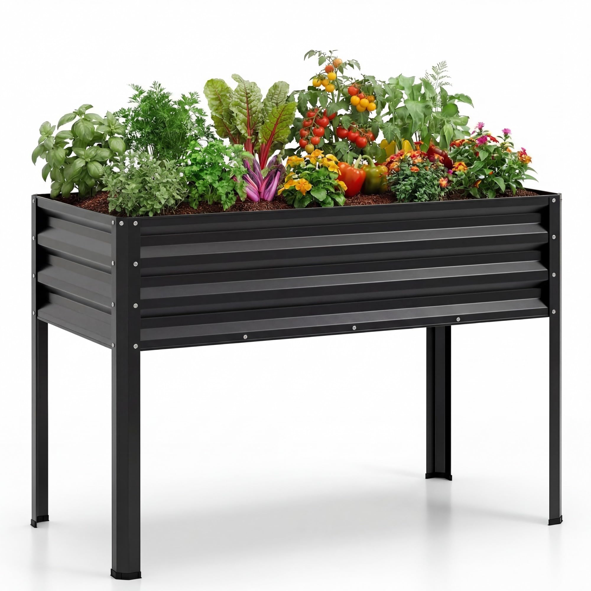 Potager surélevé en métal 142L HOMASIS pour cultiver ses légumes sur un balcon
