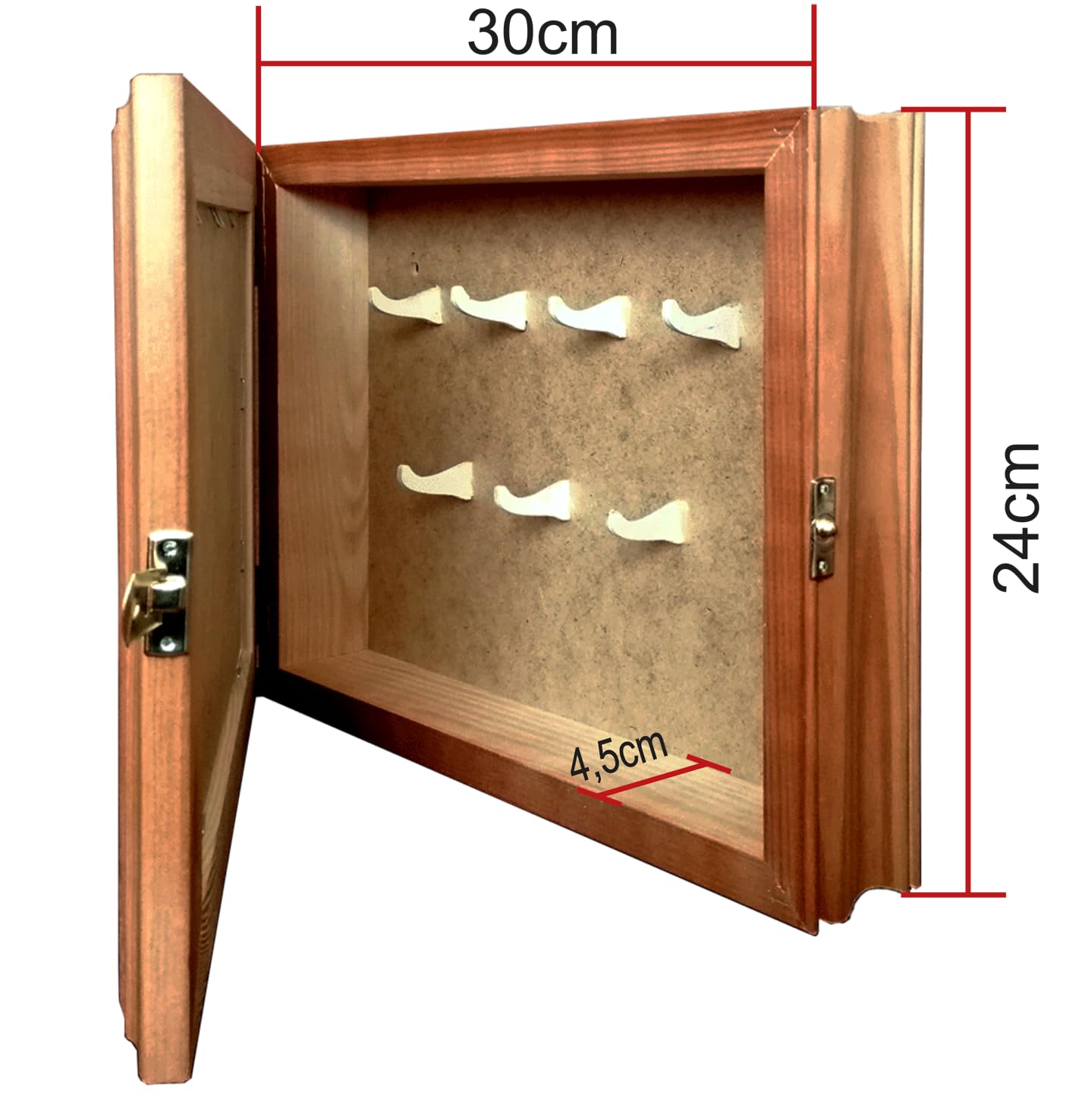 Gachiwar Portachiavi In Legno Con 6 Ganci - Organizzatore Da Parete Moderno, Design 'HOME', Bianco, 27x20 Cm - Foto 3