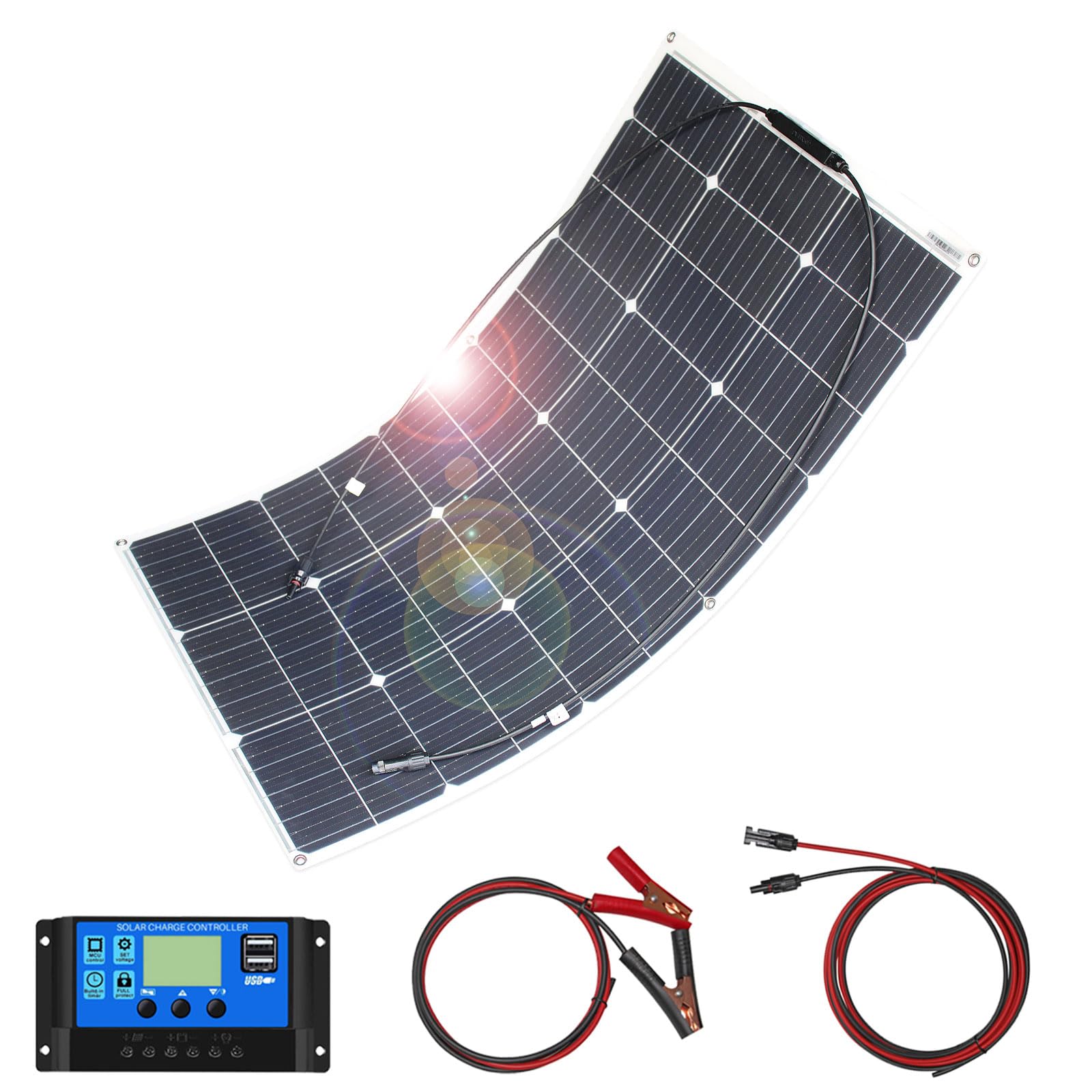 Kit module solaire 100W flexible pour supprimer les pannes de batterie