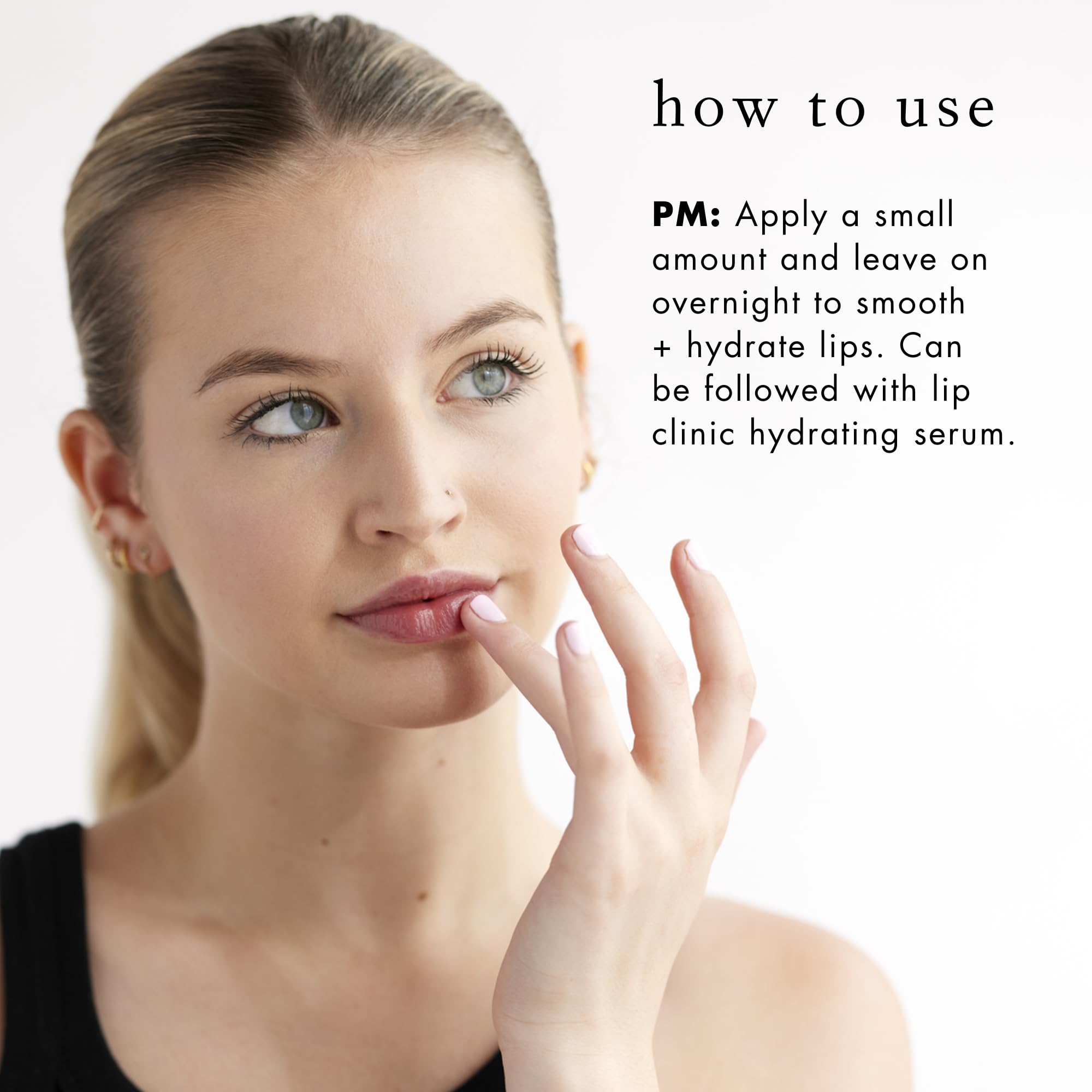 Lip Clinic - Mantequilla exfoliante de 0.33 onzas líquidas, tratamiento suavizante nocturno con AHA, lípidos, manteca de karité y mango, vegano, sin gluten, nunca probado en animales 5