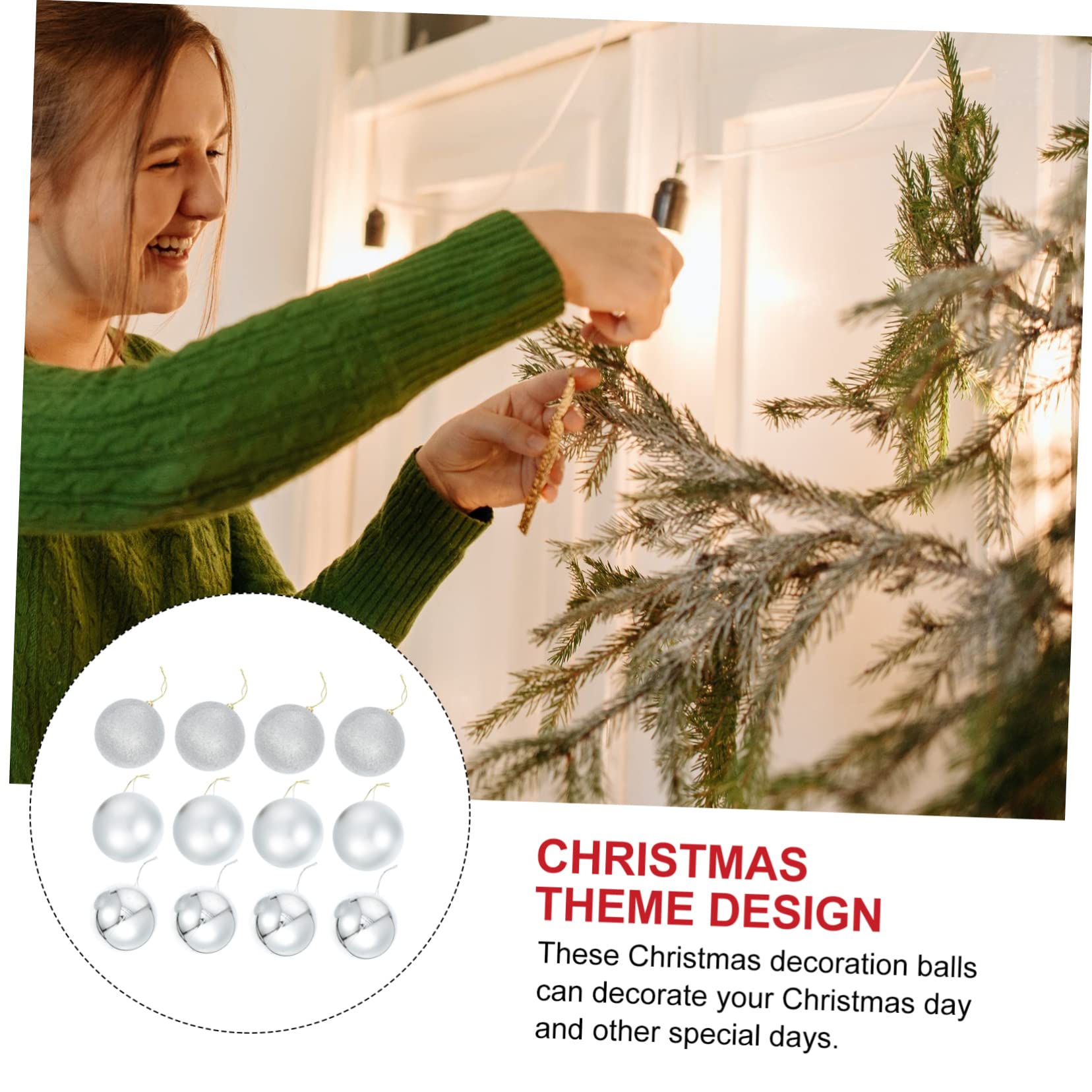 Cabilock 24stücke Hängende Kugeln für Weihnachtsbaum Dekokugeln Weihnachtsbaumanhänger Kleine Kugeln Weihnachtsdekoration