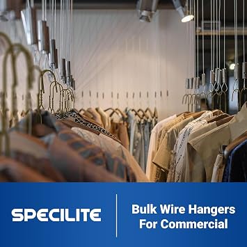 SPECILITE Wire Metal Clothes Hangers Bulk 200 Pack, Ultra Thin, Bronze