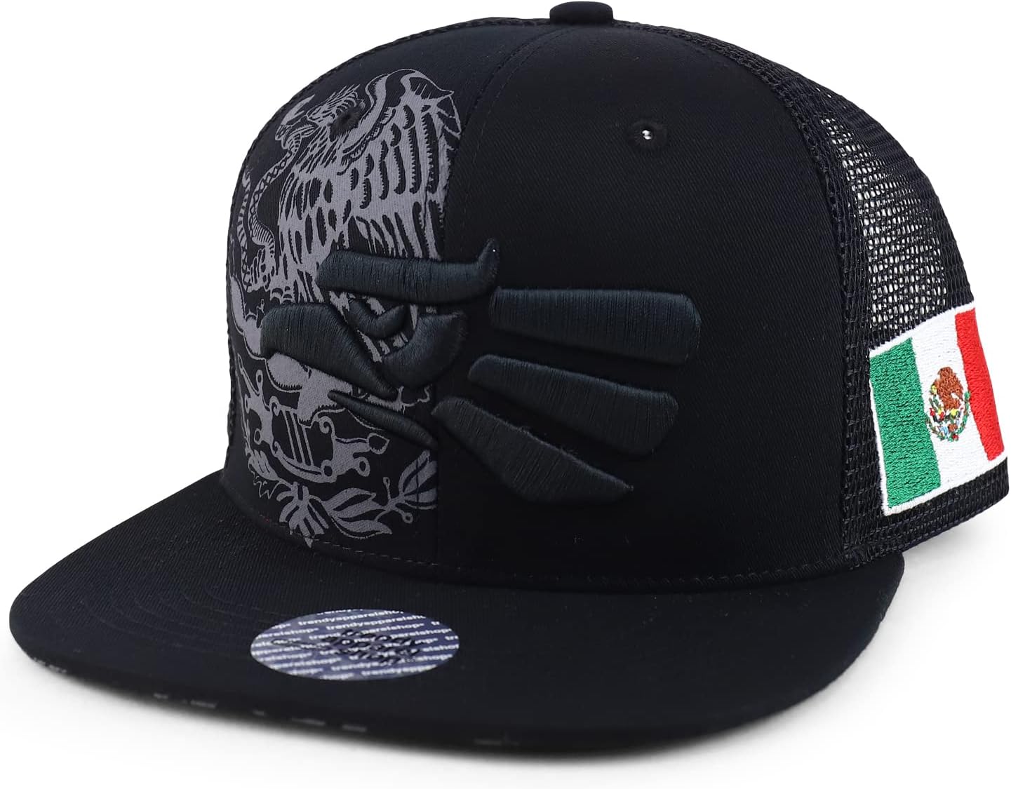 Trendy Apparel Shop Hecho En Mexico Eagle 3D Embroidered Flatbill Snapback Mesh Cap