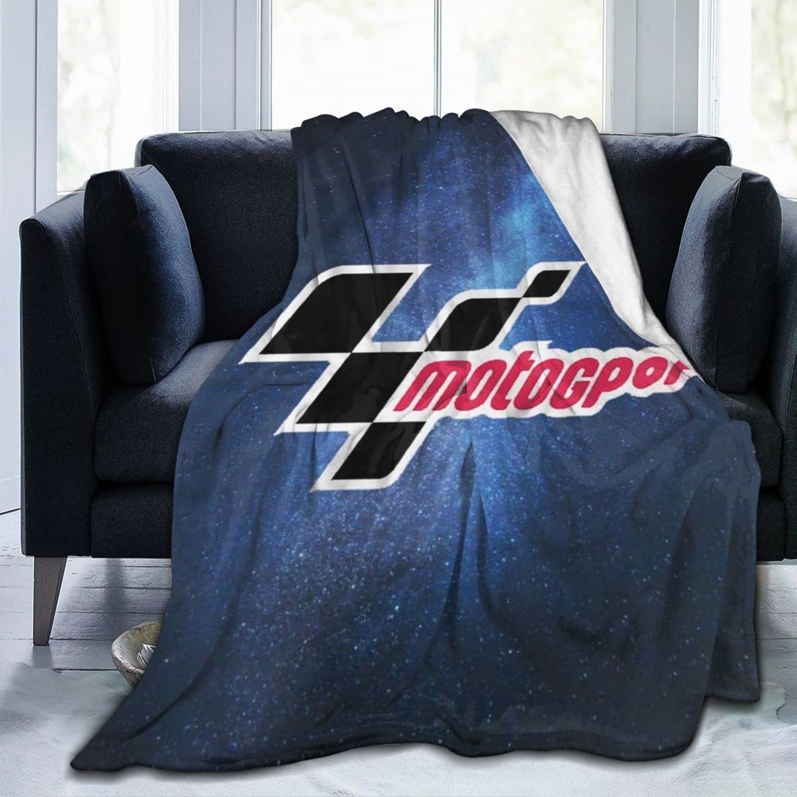 Plaid polaire Moto GP grand format 203x152 cm chaud pour lit