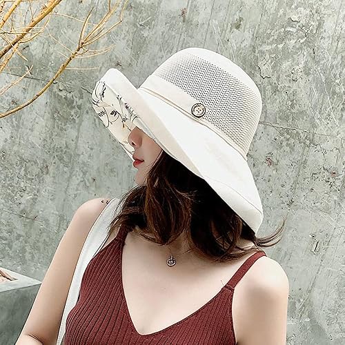 Miniatura 6 de Sombreros de sol de malla para mujer, protección UV, ala ancha, gorra de pesca de playa