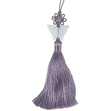 Jade Butterfly Norigae - Arirang Inspired Korean Traditional Tassel Bag Charm with Elegant Knot - Hanbok Accessory Pendant Violet